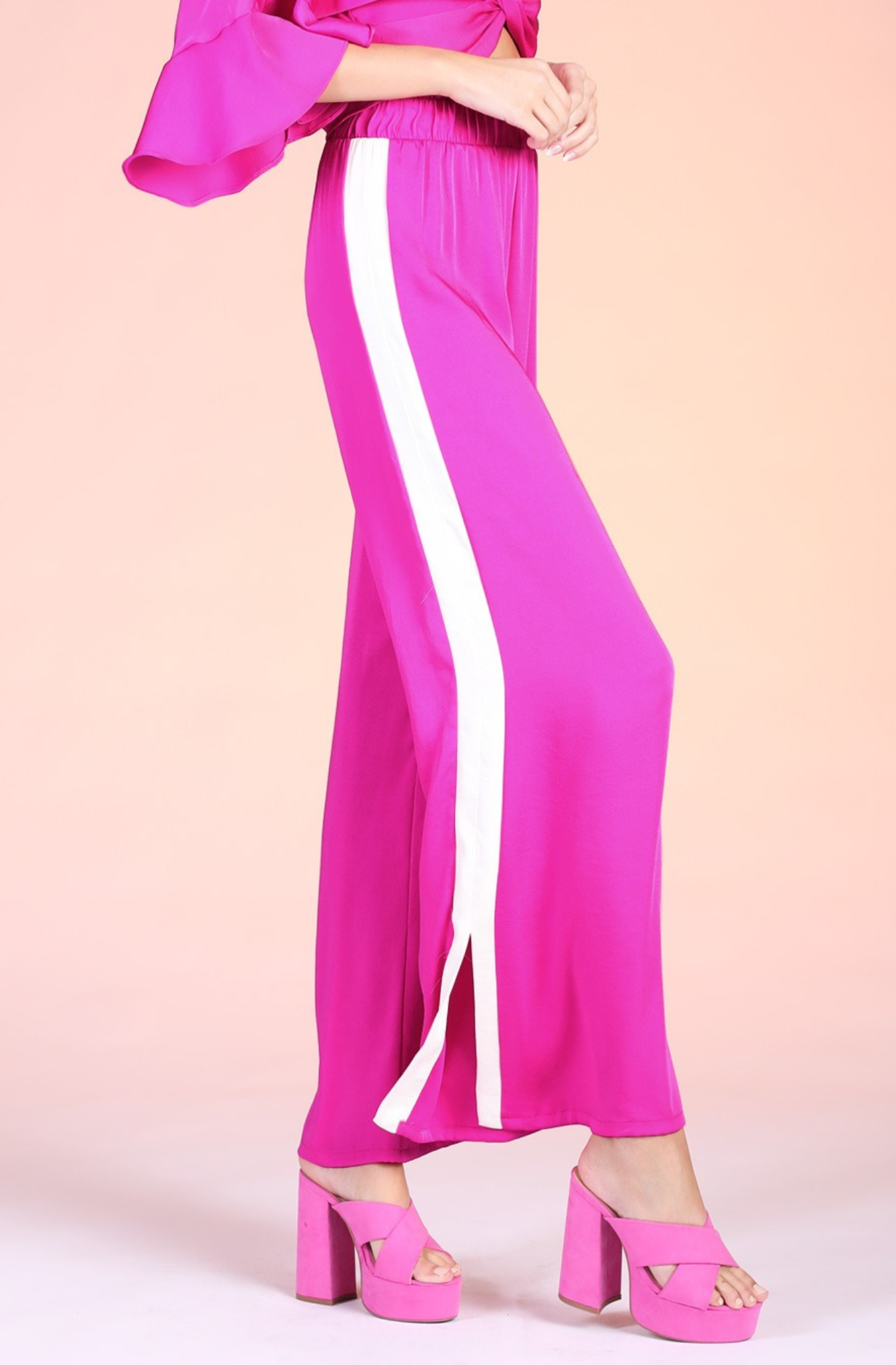 Palazzo Stretch con Franja Blanca
