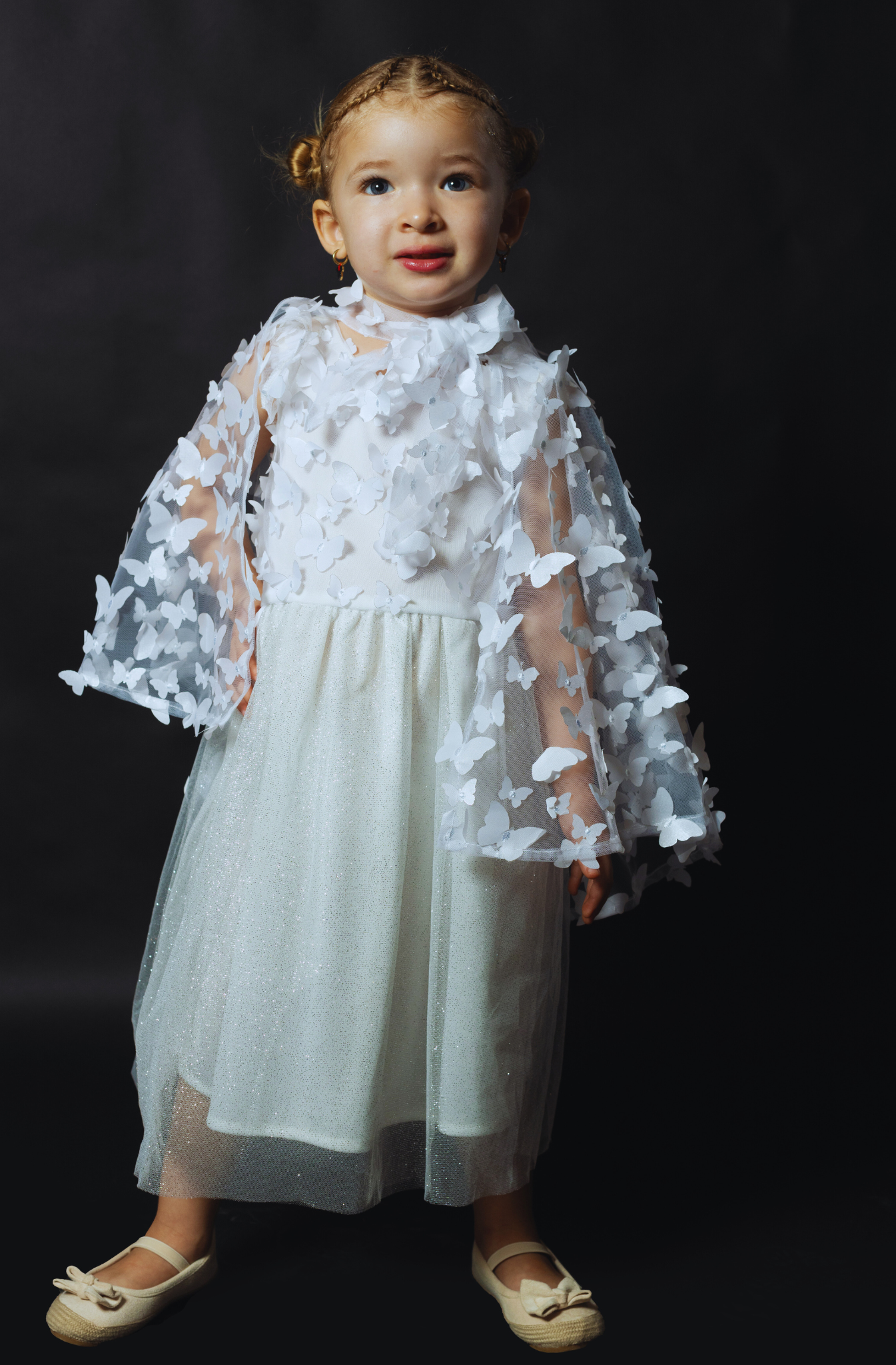 Vestido de Niña Formal con detalle de Mariposas y Brillo