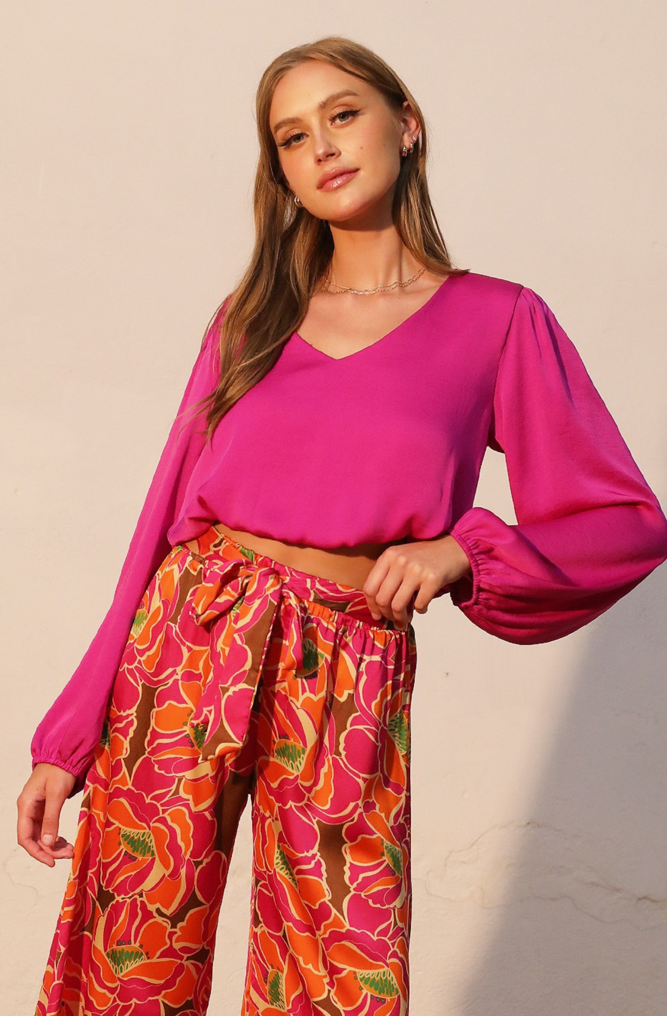 Crop Top Formal Manga Larga