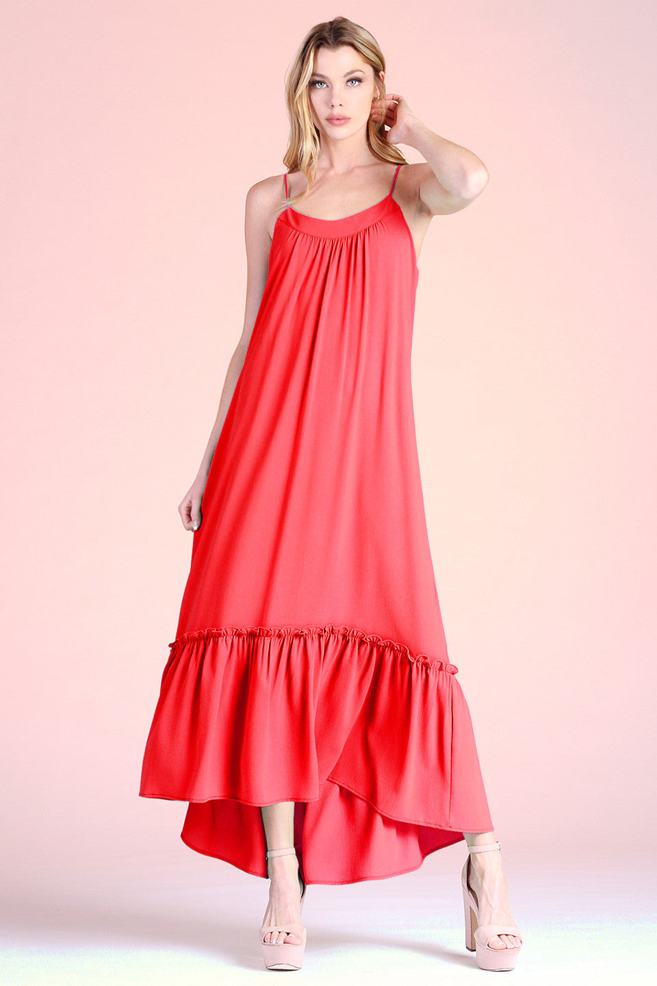 RUFFLE CAMI ANKLE MAXI