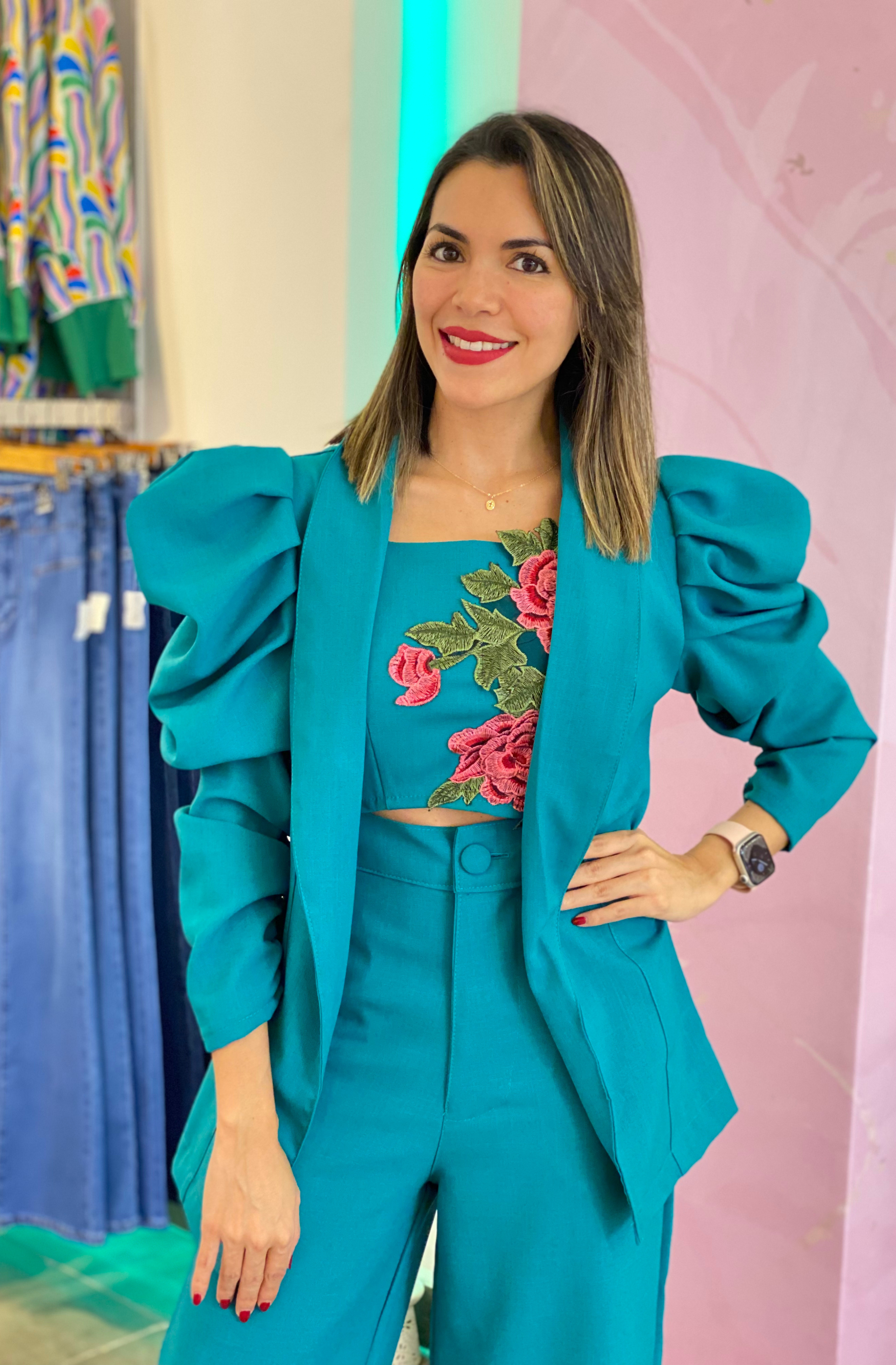 BLAZER - VEST CON FRUNCIDO EN LAS MANGAS