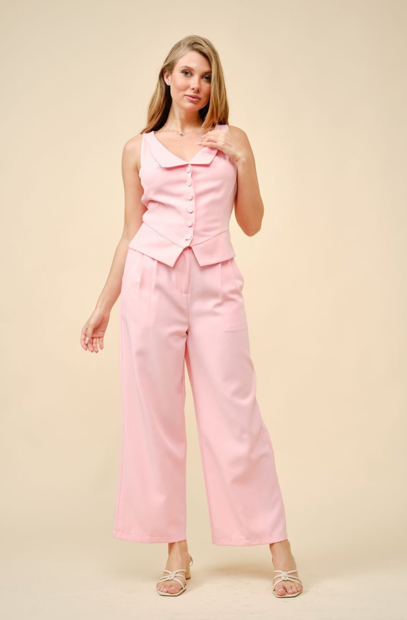 Vest Rosado con Cuello V
