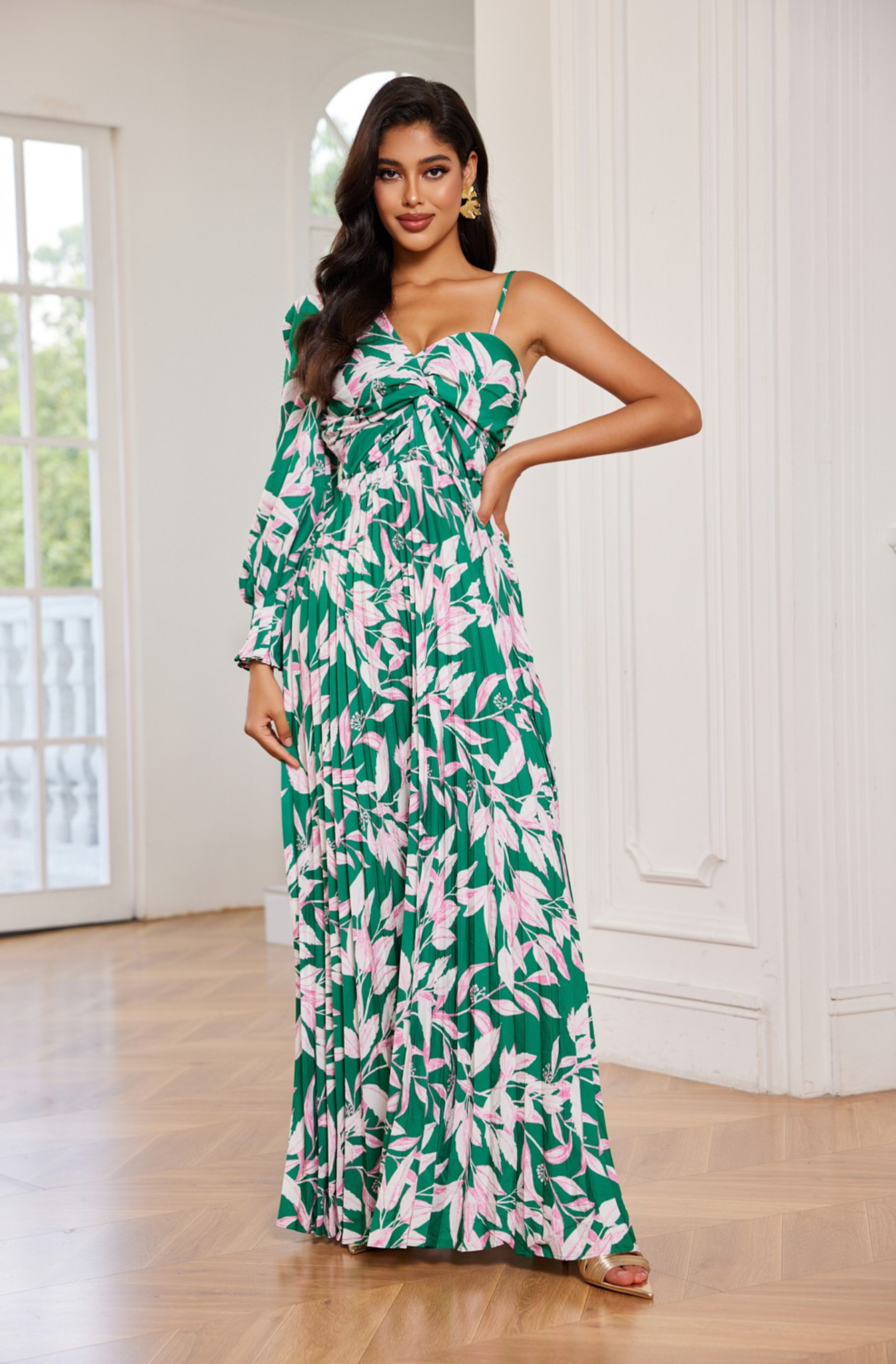 Vestido Estampado One Shoulder