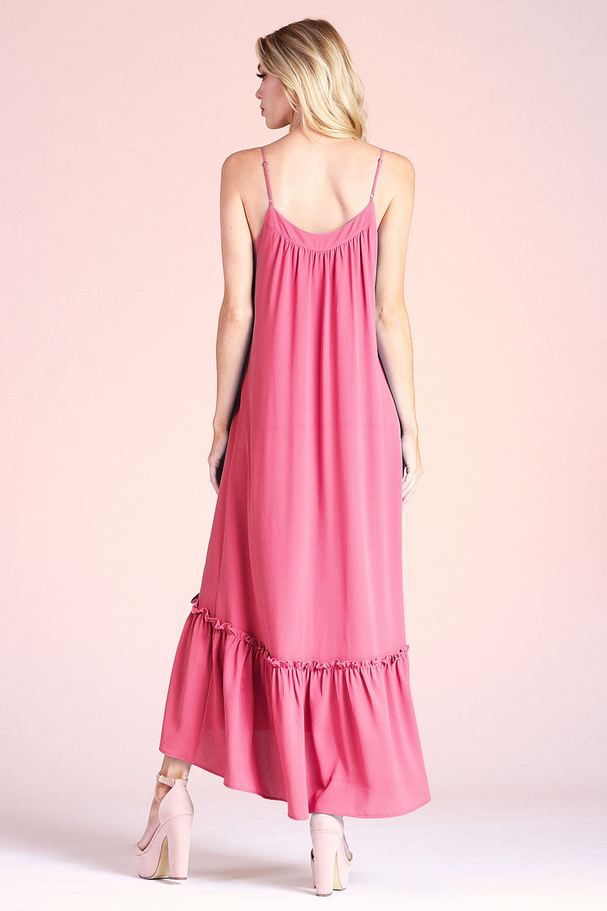 RUFFLE CAMI ANKLE MAXI