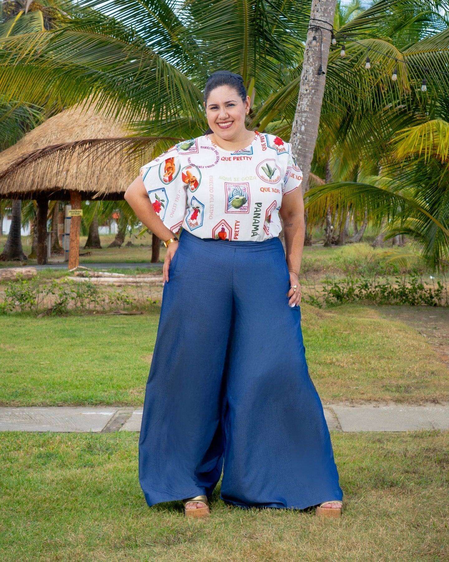 Palazzo Plus Size Denim - Colección Que Pretty!