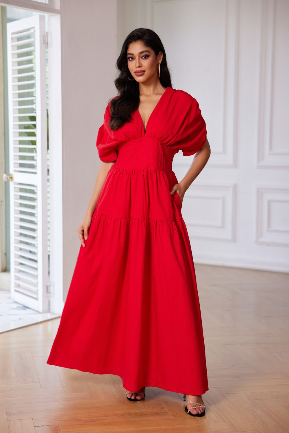 MAXI VESTIDO DE ESCOTE EN V