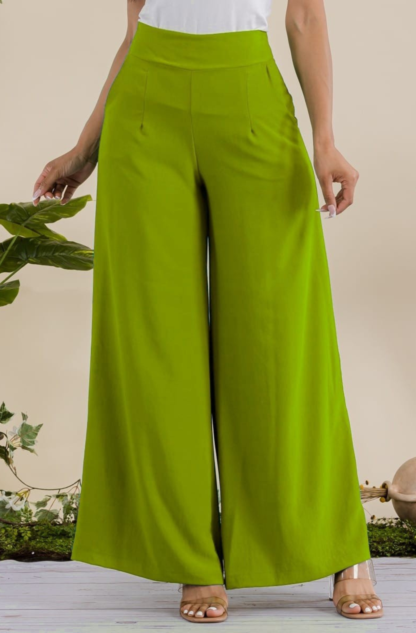 Pantalón Palazzo Stretch con Bolsillos