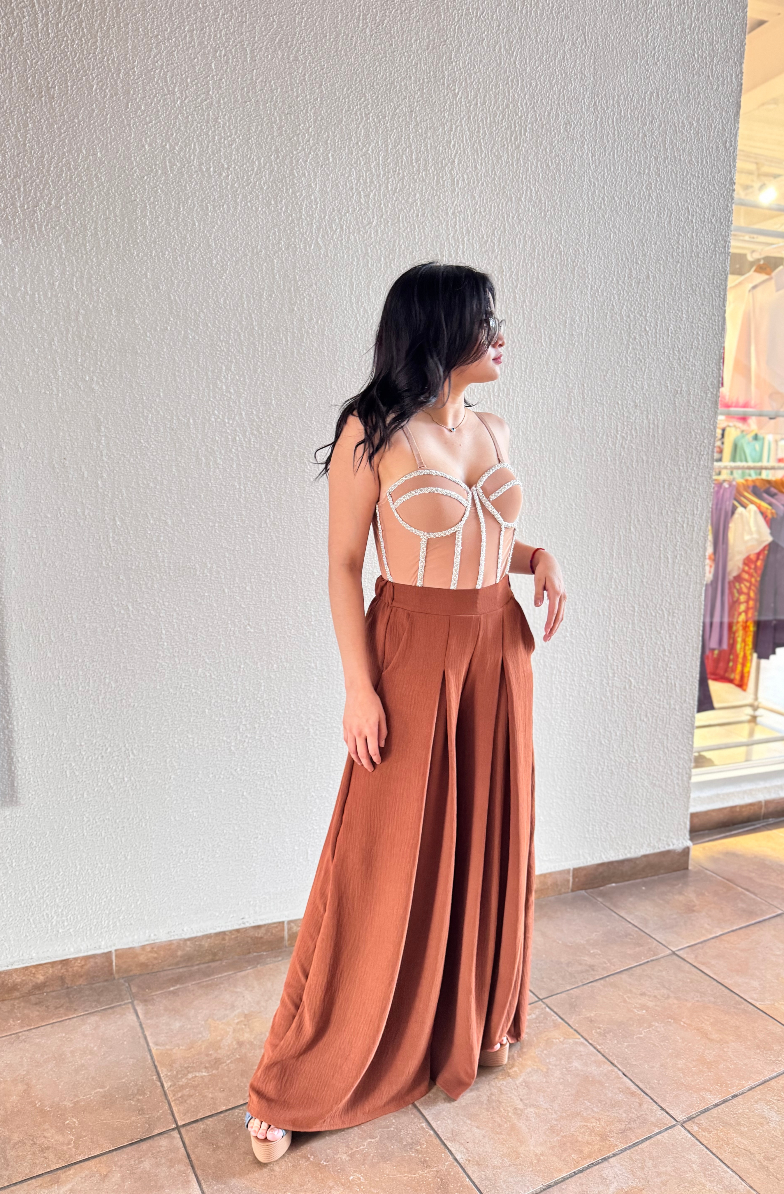 Top Corset Ilusión con Brillos
