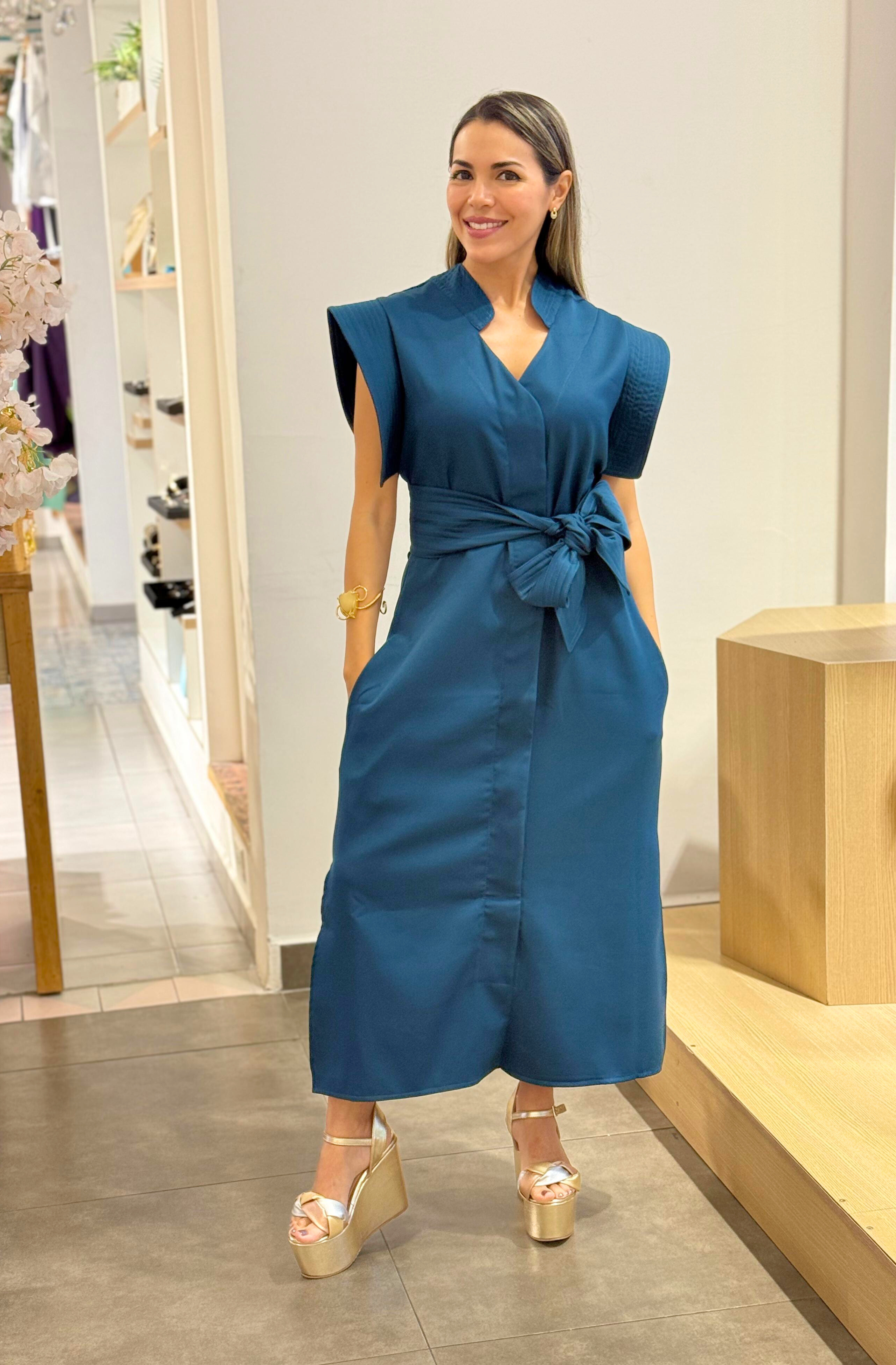 TIDE BELTED MIDI DRESS