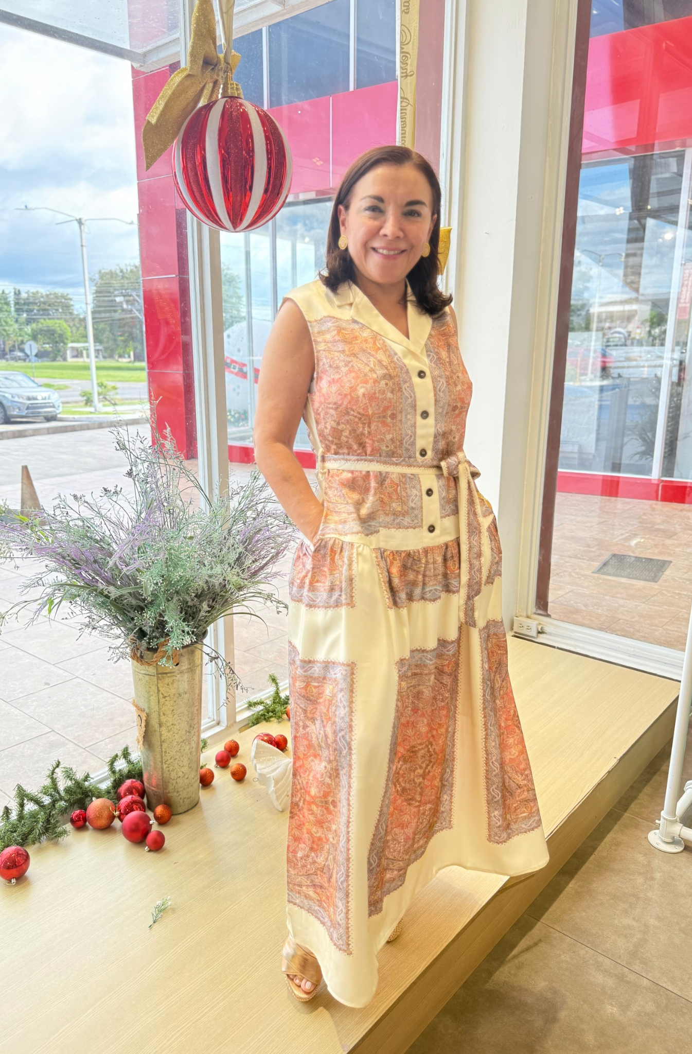 VISTA BELTED MAXI DRESS