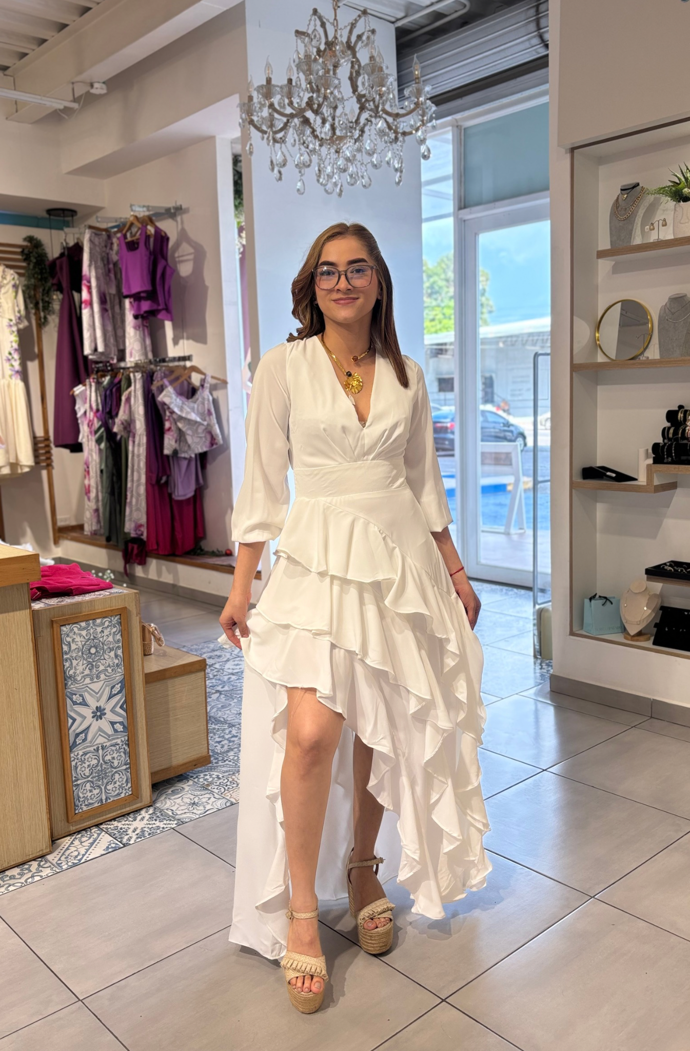 Vestido Verde con Vuelos