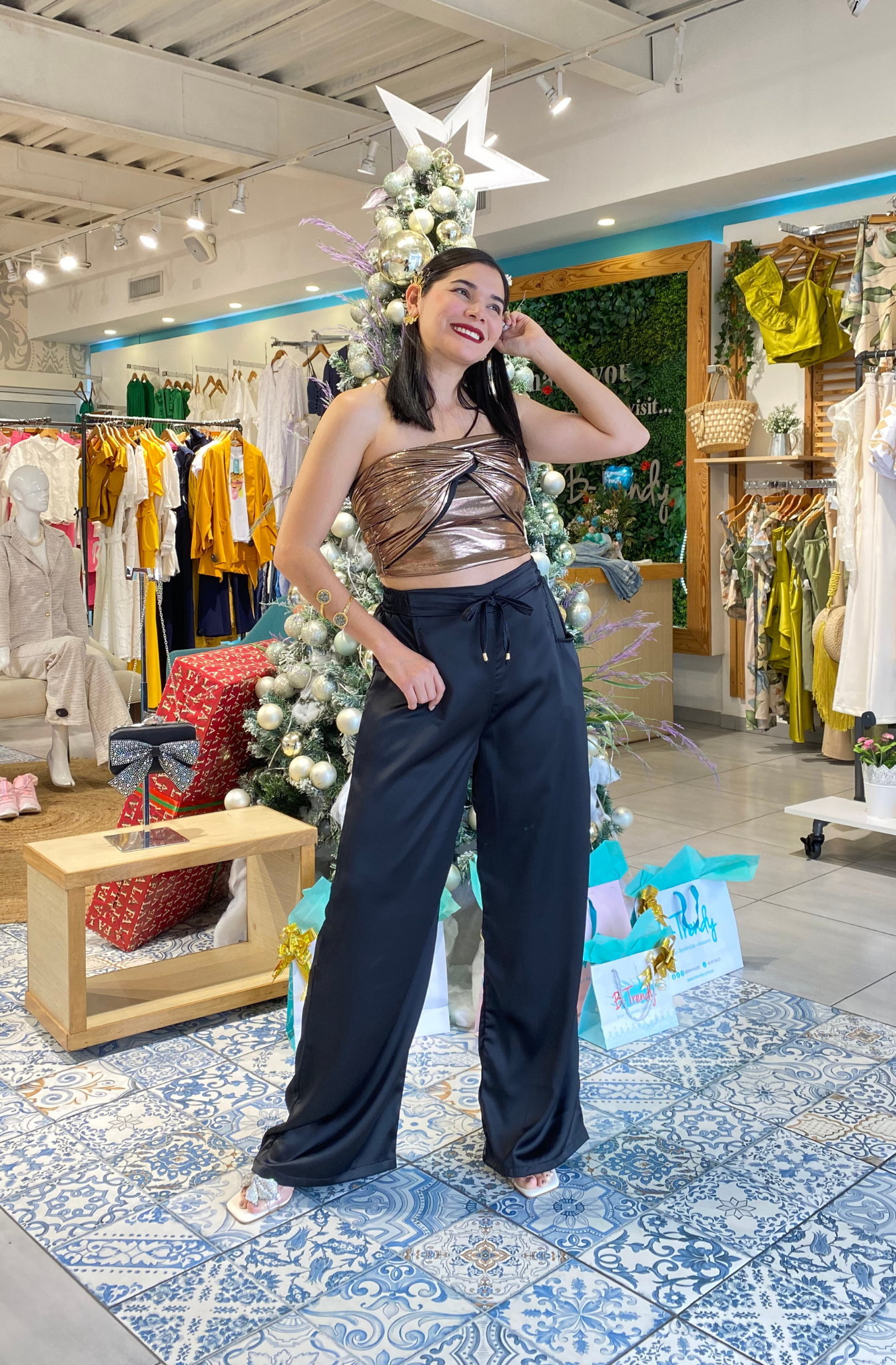 Crop Top Metalizado