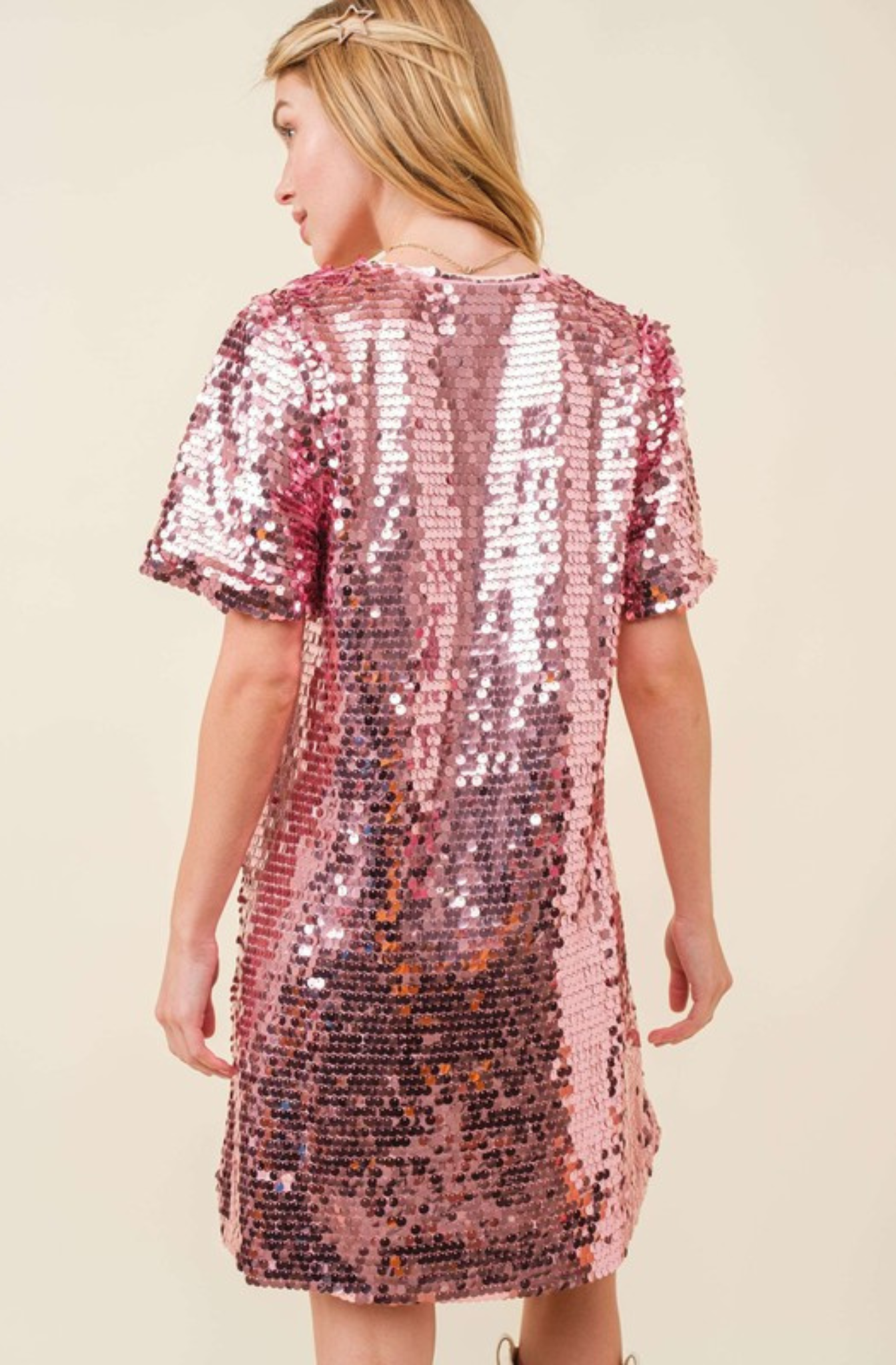 Vestido de Lentejuelas Rosado