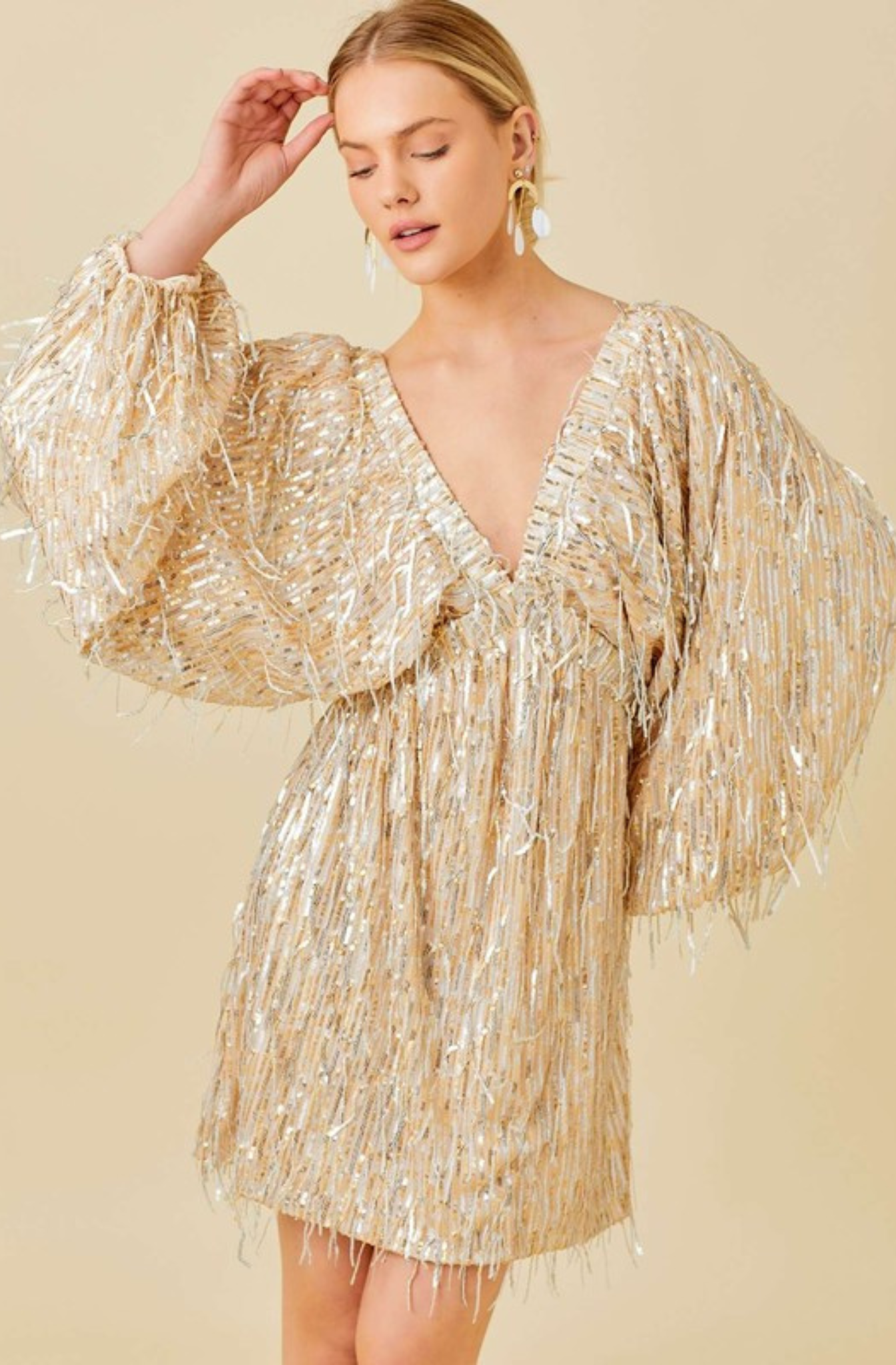 Vestido Dorado de Lentejuelas