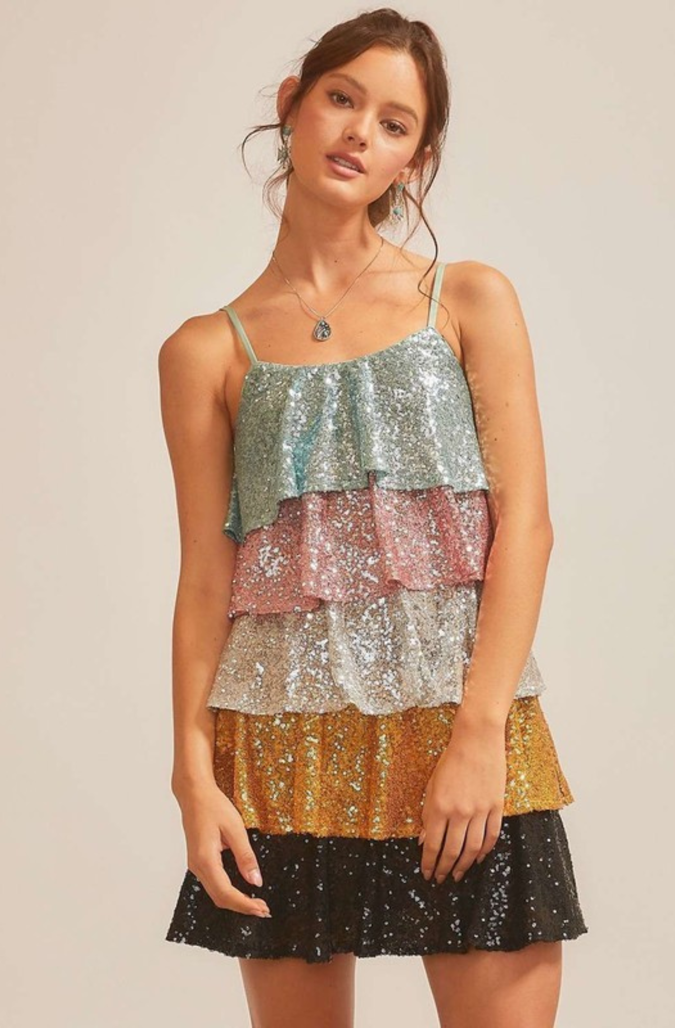 Vestido de Lentejuelas en Tonos Degradados