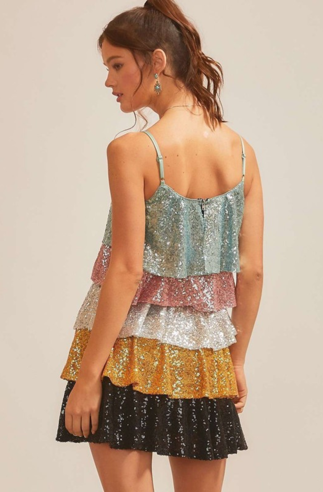 Vestido de Lentejuelas en Tonos Degradados