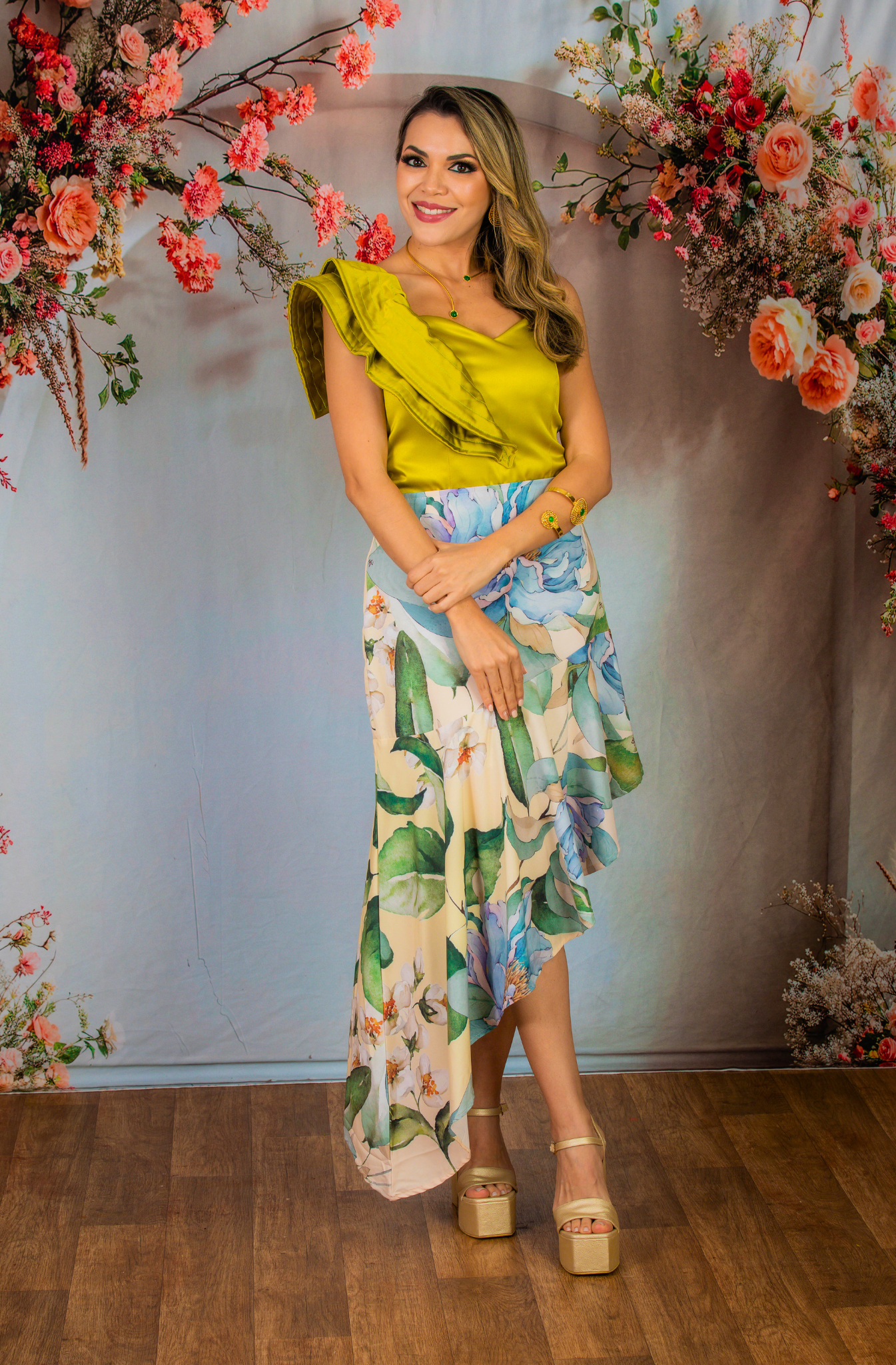Falda High Low - Colección Peonies