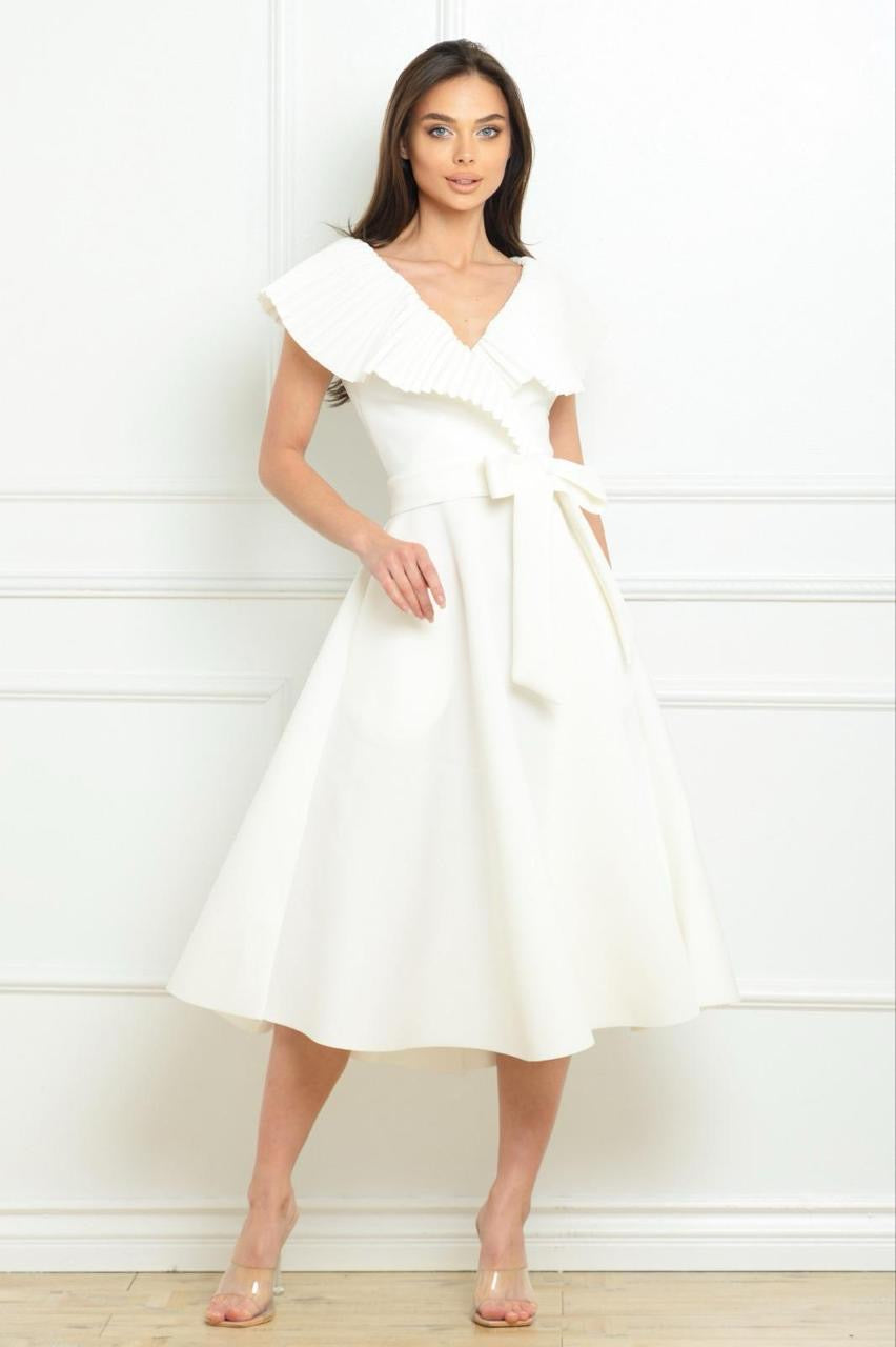 IVORY POISE MIDI DRESS