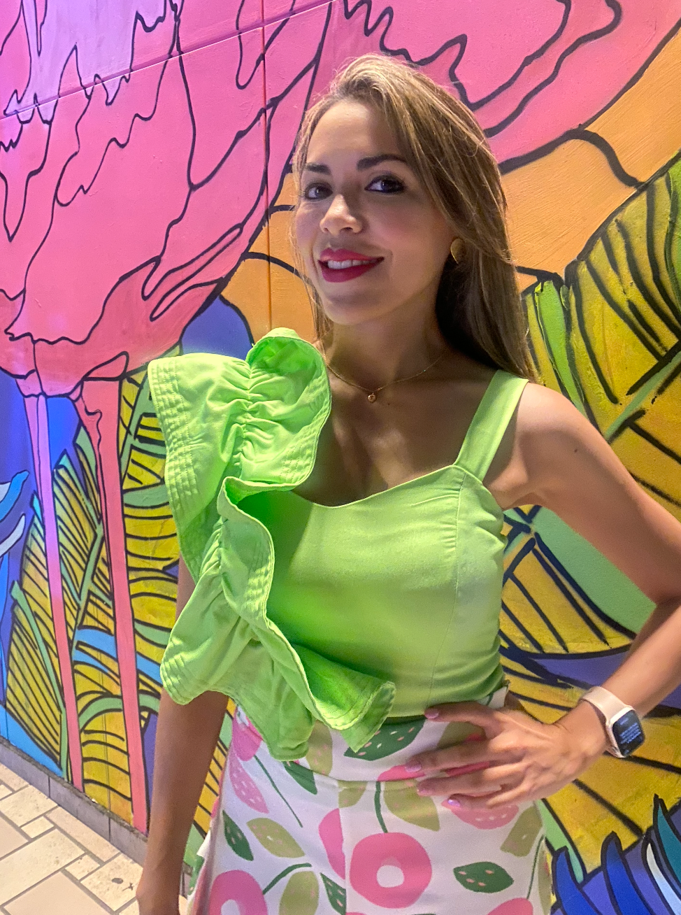Crop Top con Vuelos - Colección Peonies