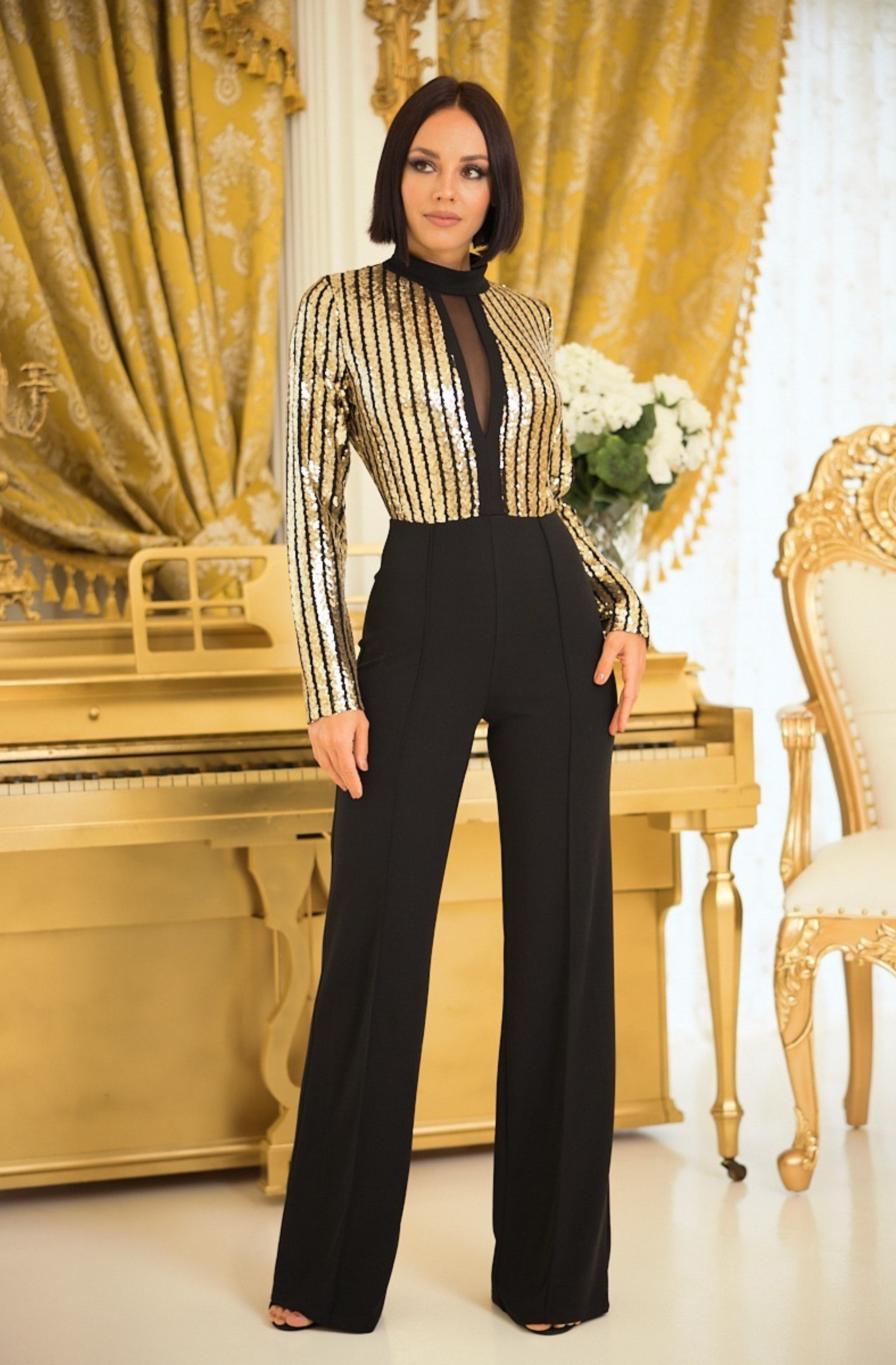 JUMPSUIT STRETCH CON LENTEJUELAS