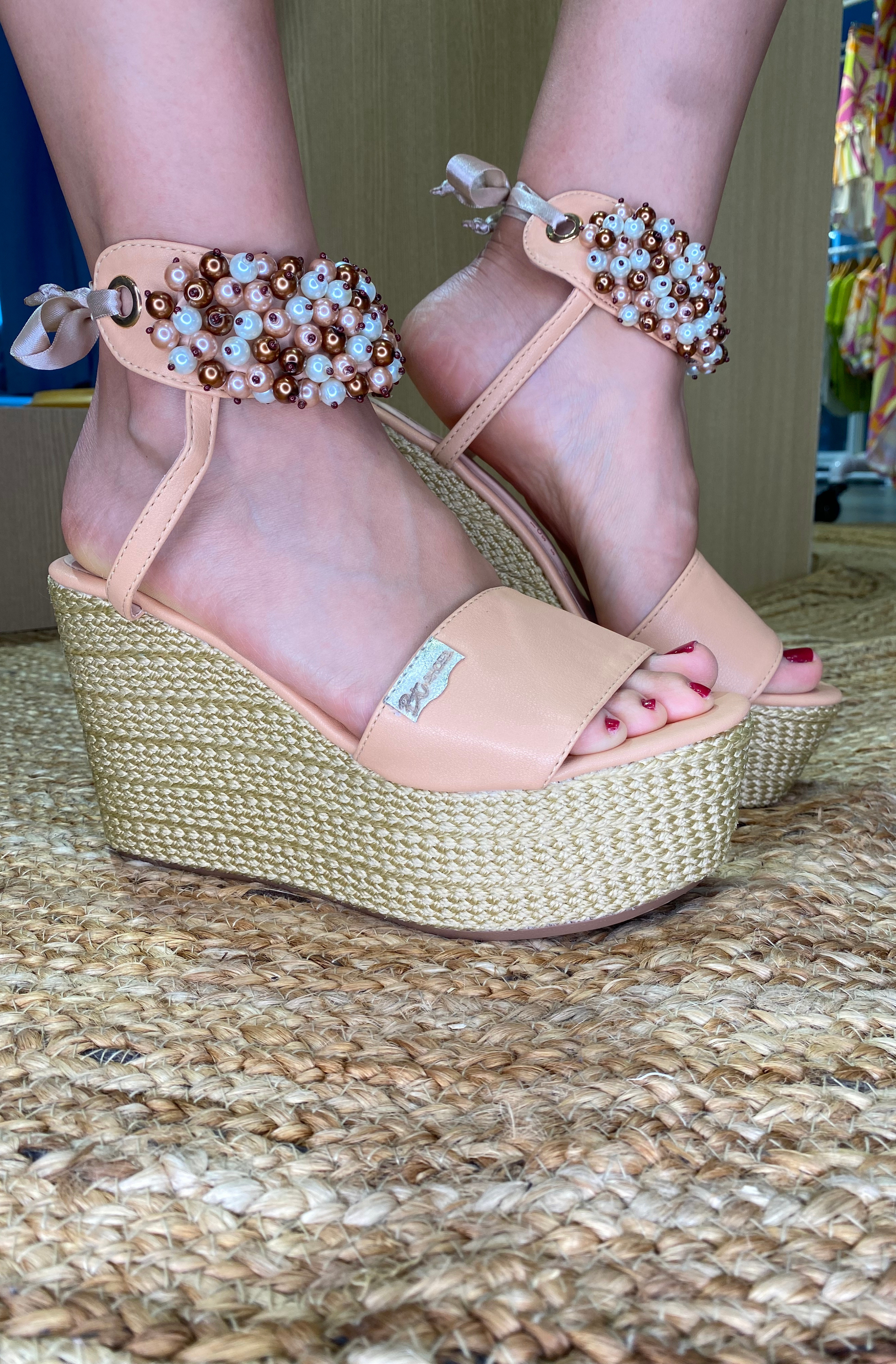 SANDALIAS ALTAS CON PERLAS