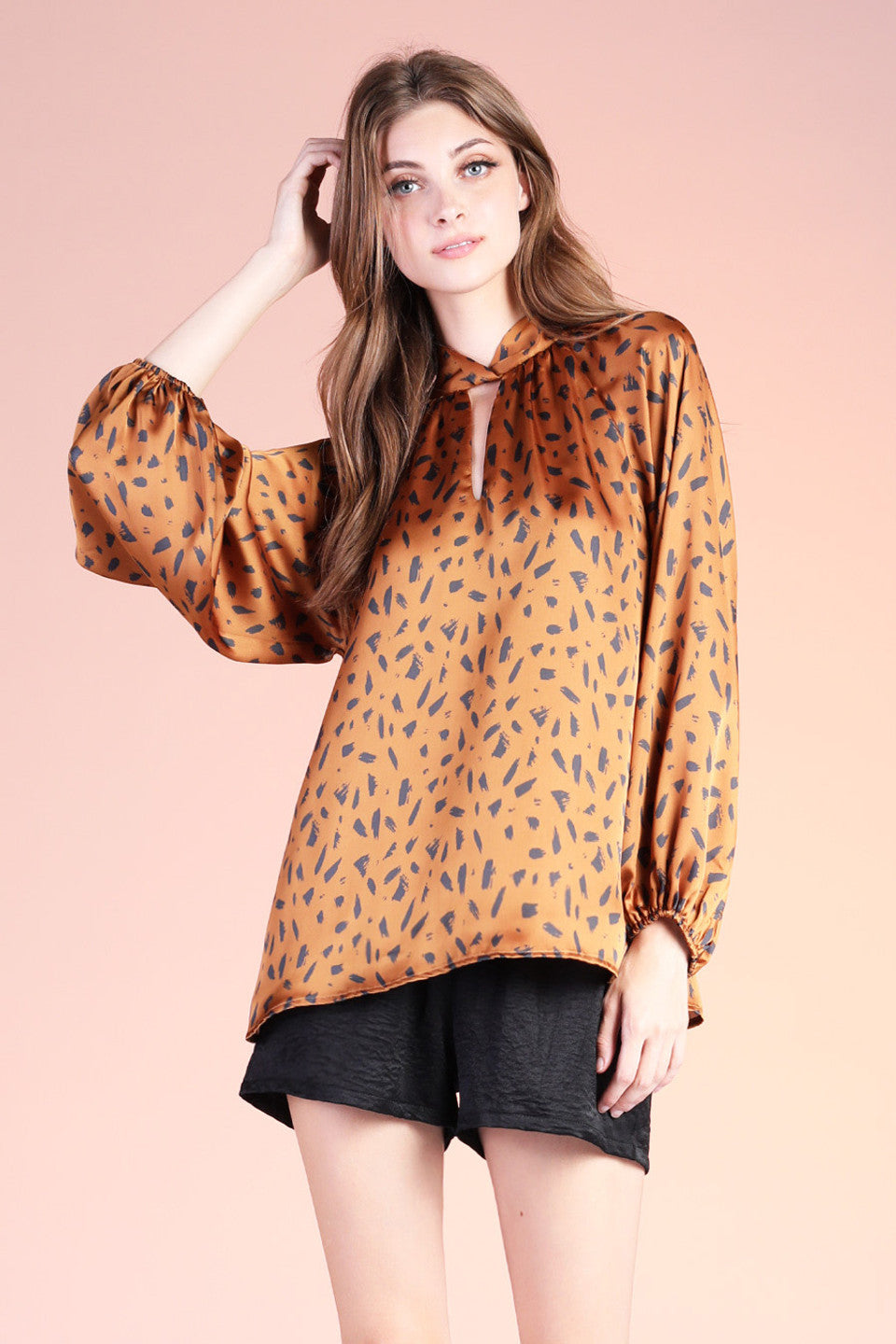 Blusa manga discount larga animal print