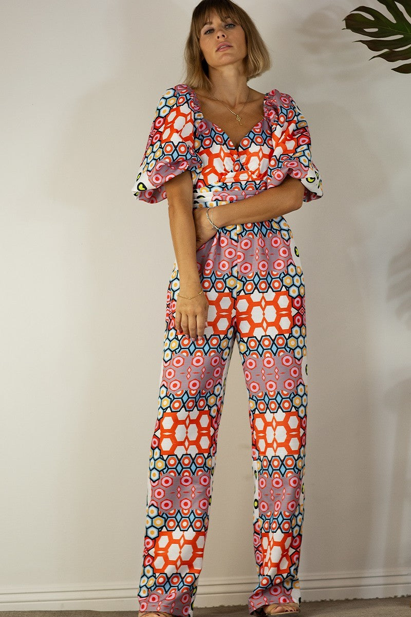 JUMPSUIT CON ESTAMPADO GEOMETRICO