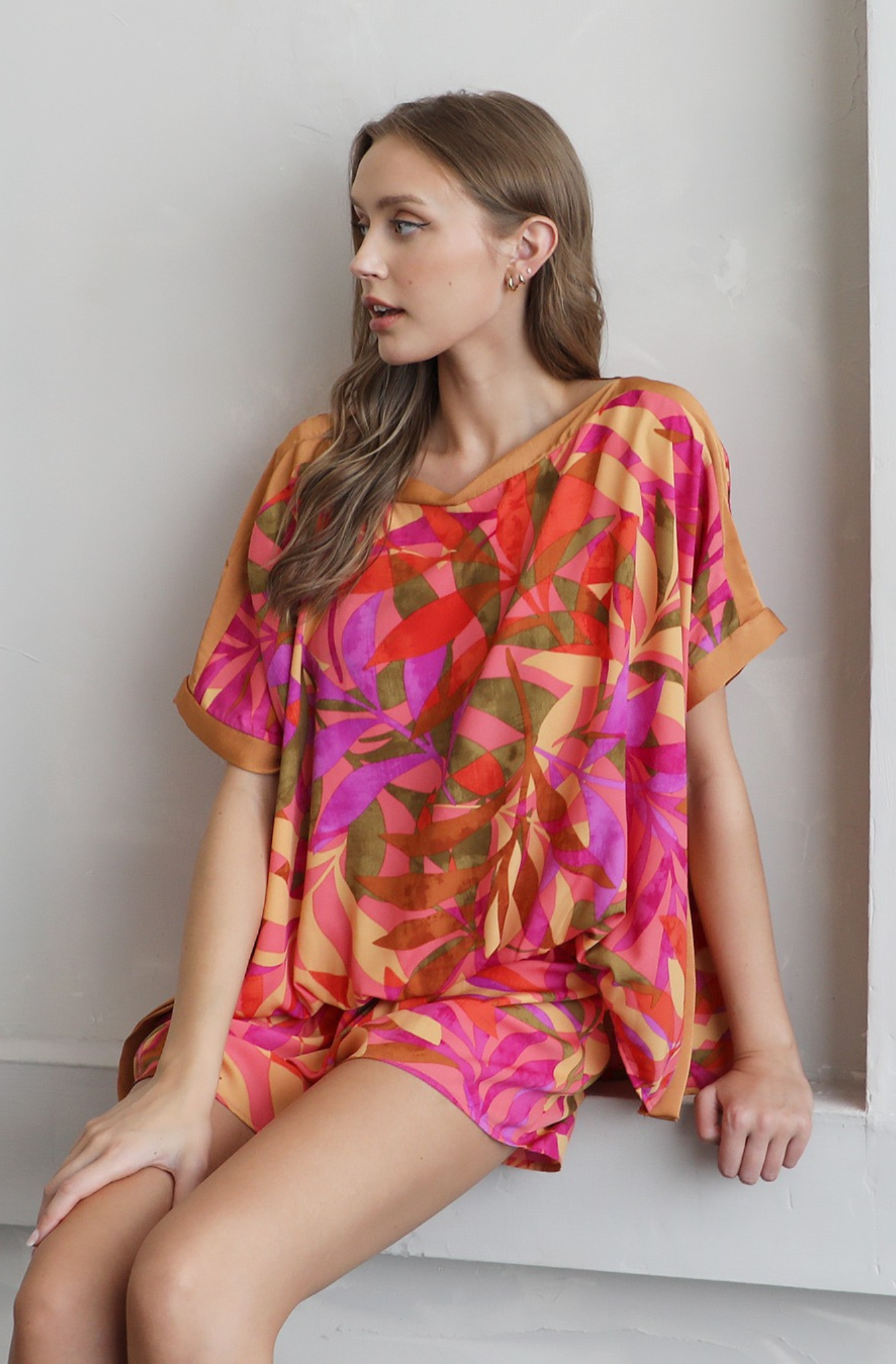 Blusa Oversize Estampada Multicolor