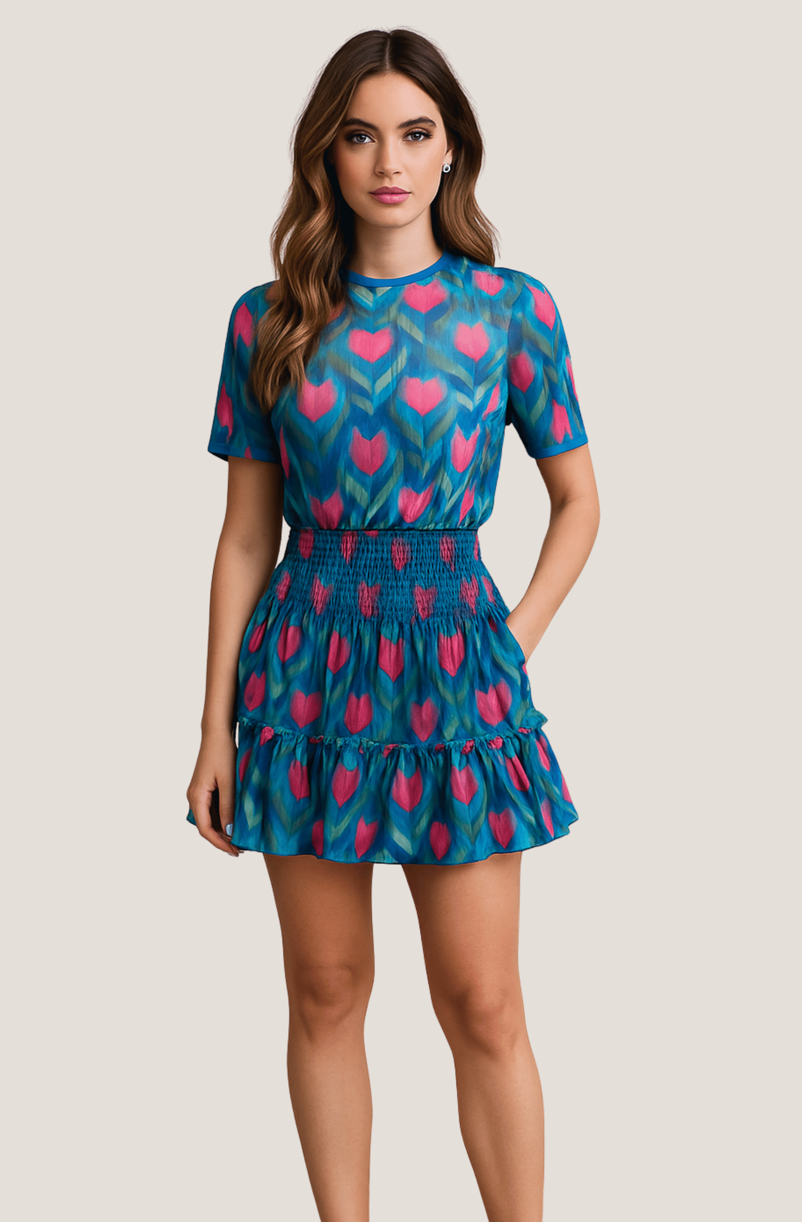Blusa de Malla Estampada