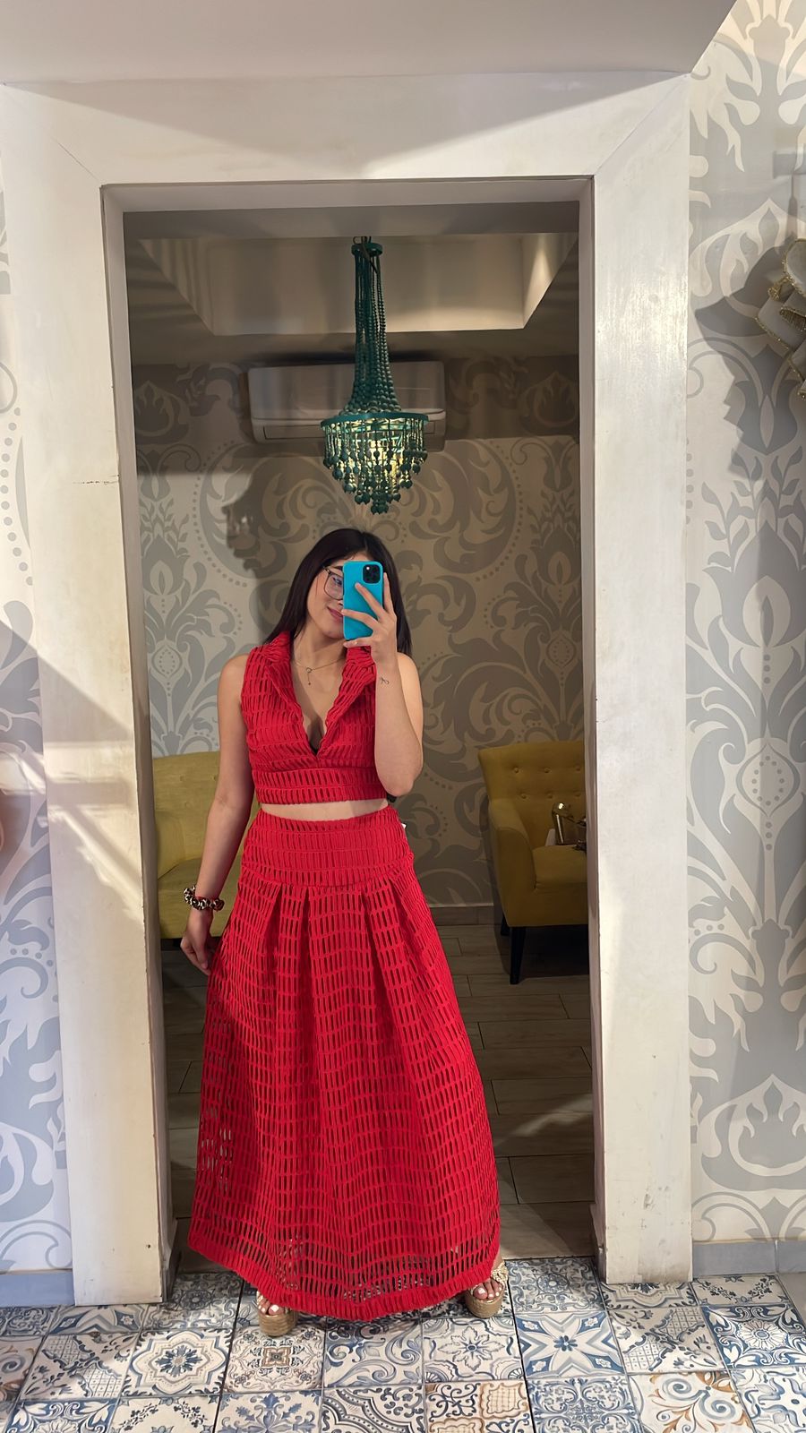 Crop Top Rojo de Ojalillo