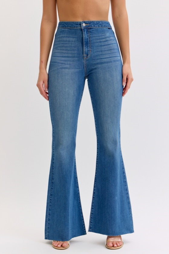 WHITE WAVE FLARE JEANS