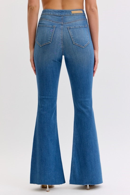 WHITE WAVE FLARE JEANS