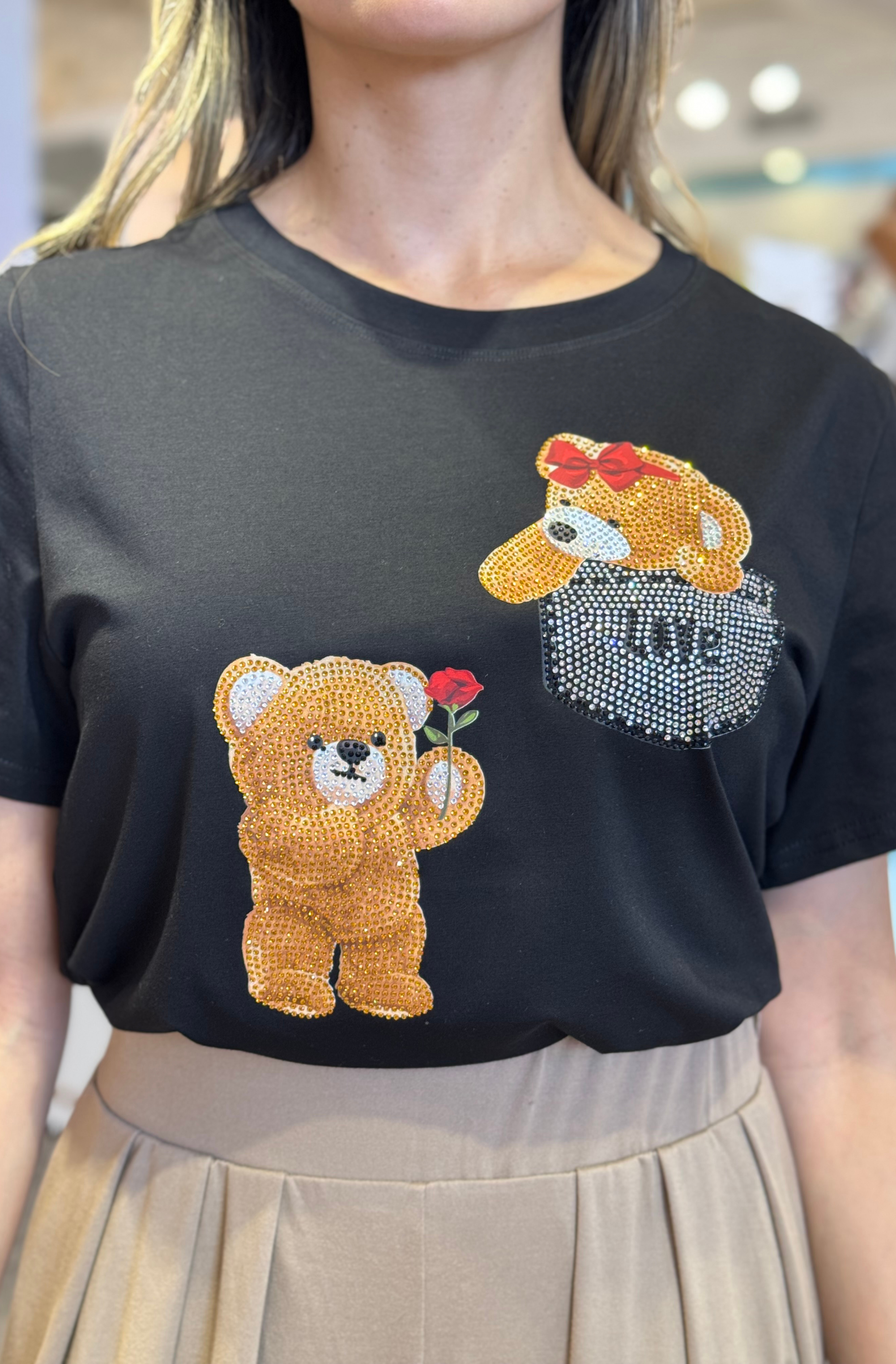T-Shirt de Osos en Rhinestones