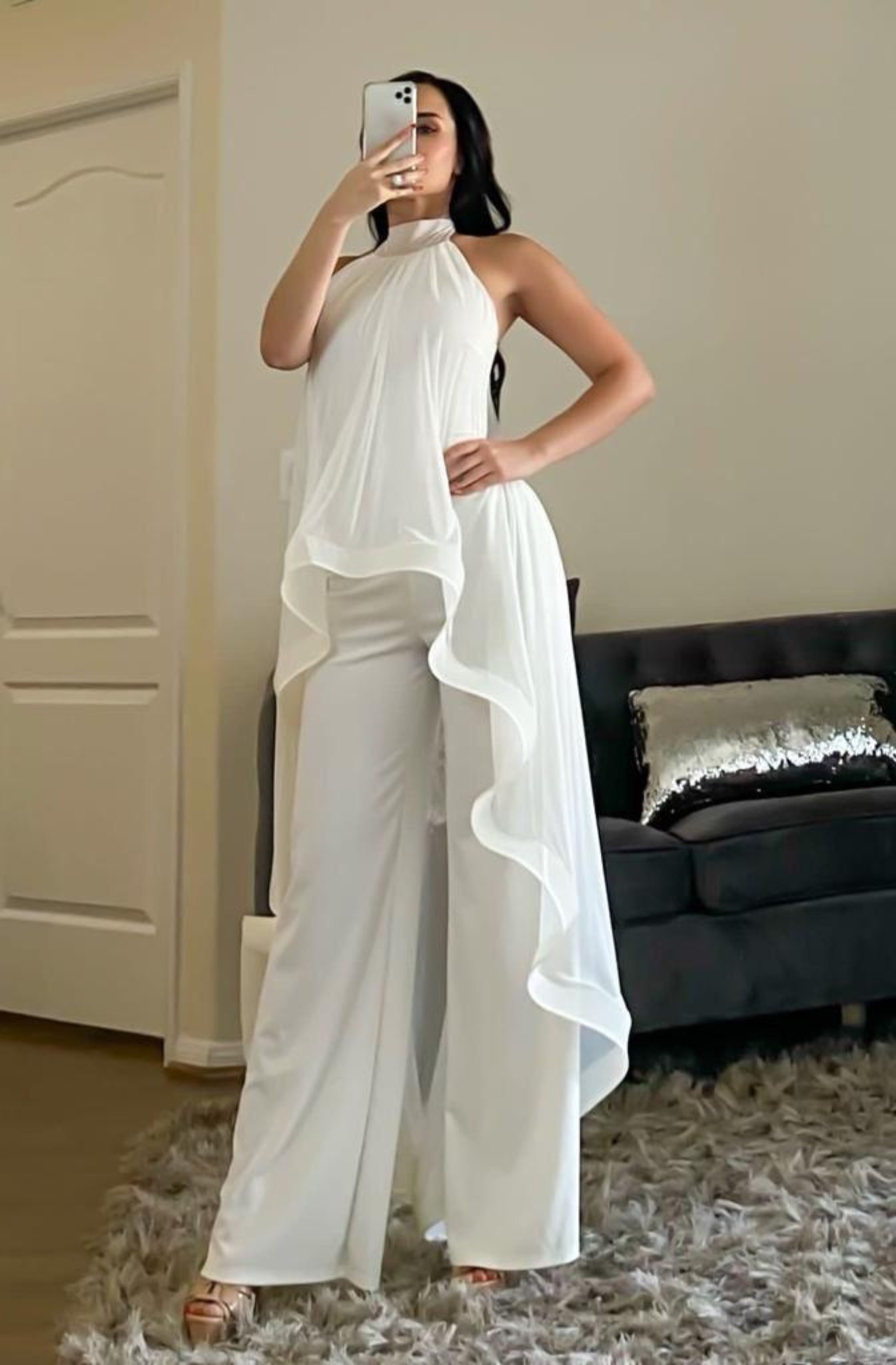 Jumpsuit Halter con Capa