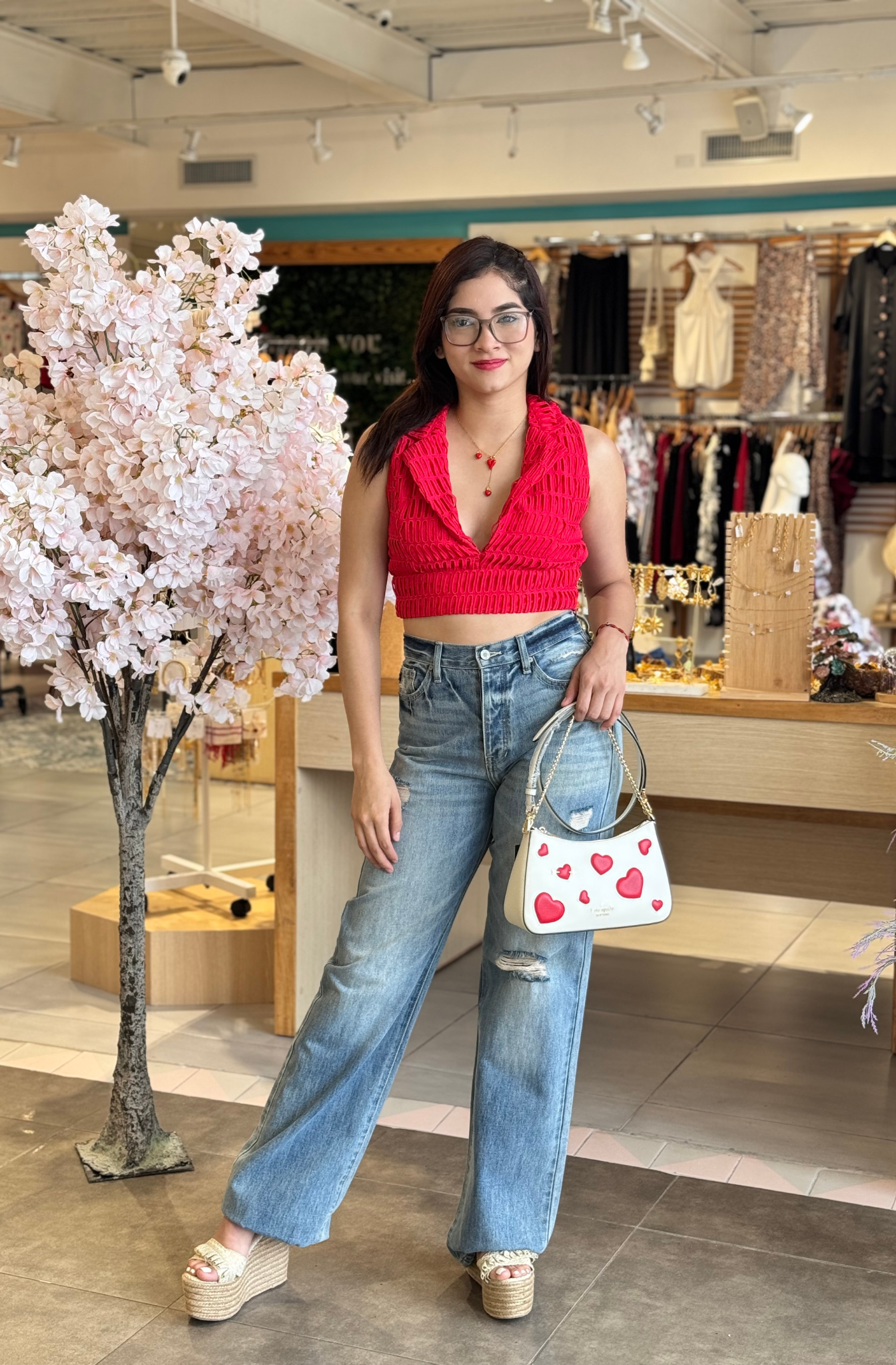 Crop Top Rojo de Ojalillo