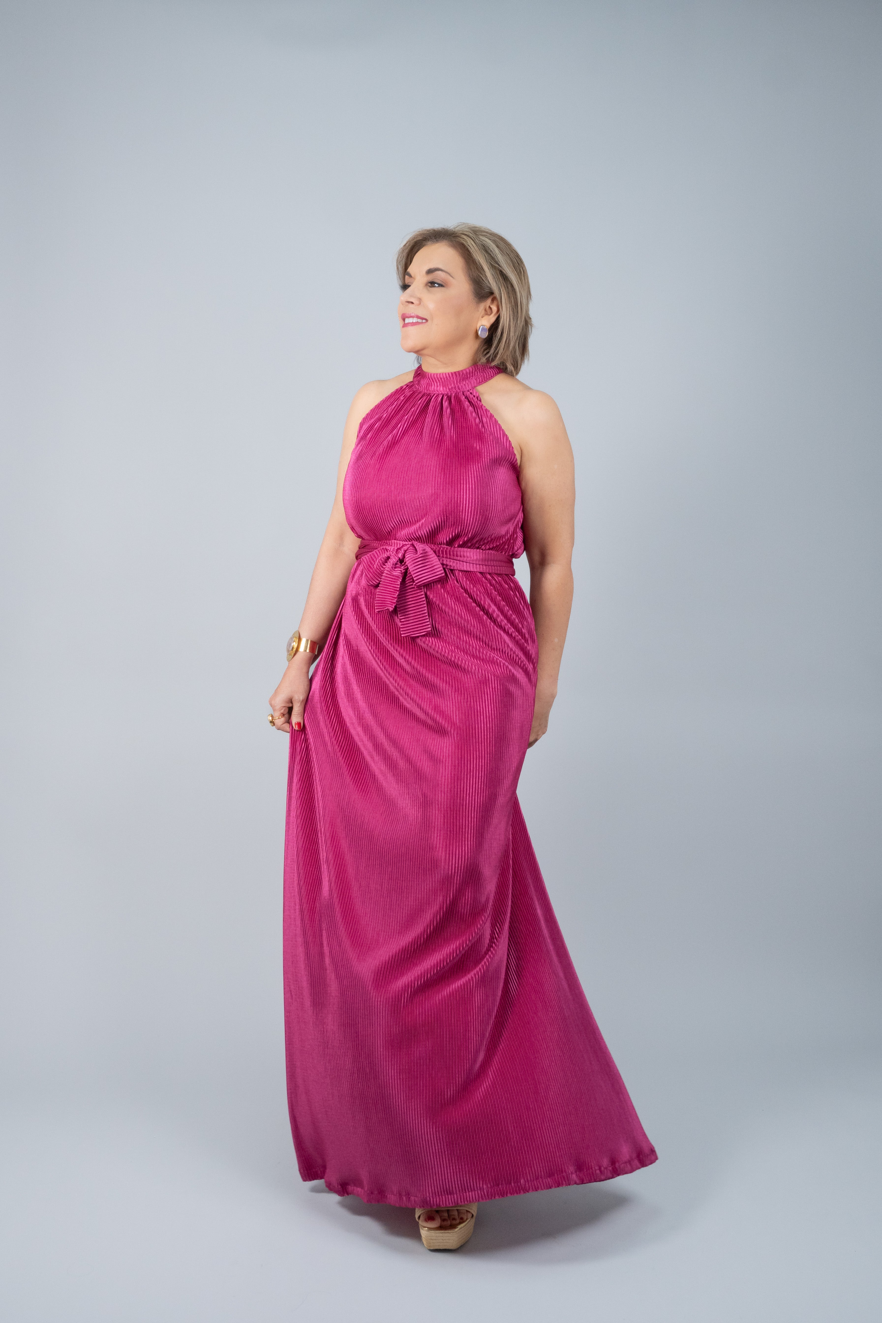 MAXI VESTIDO PLISADO