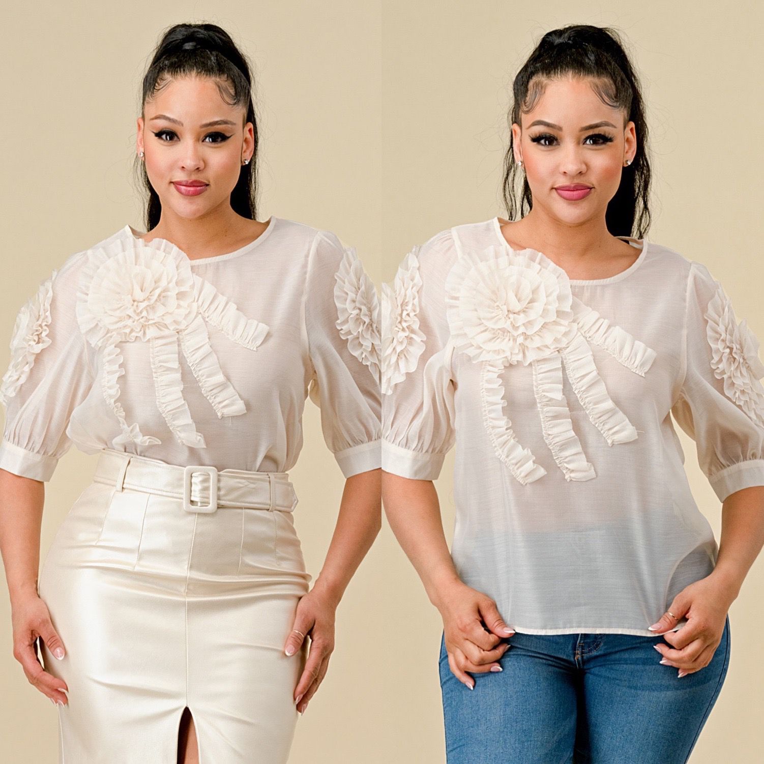 BLUSA CON DISEÑO DE FLORES